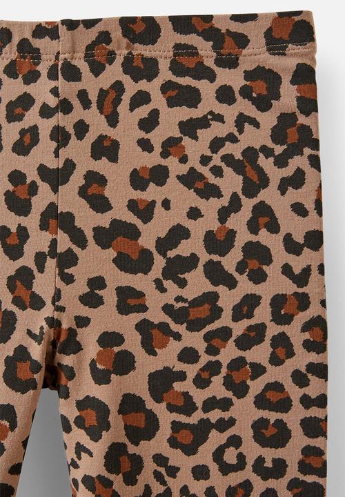 Cotton On - Huggie tights - taupy brown/leopard