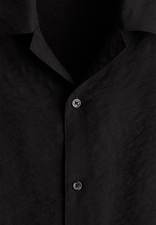 H&M - Regular fit jacquard-weave resort shirt - black