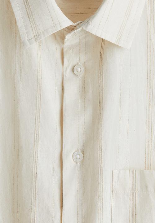 H&M - Regular fit short-sleeved shirt - cream