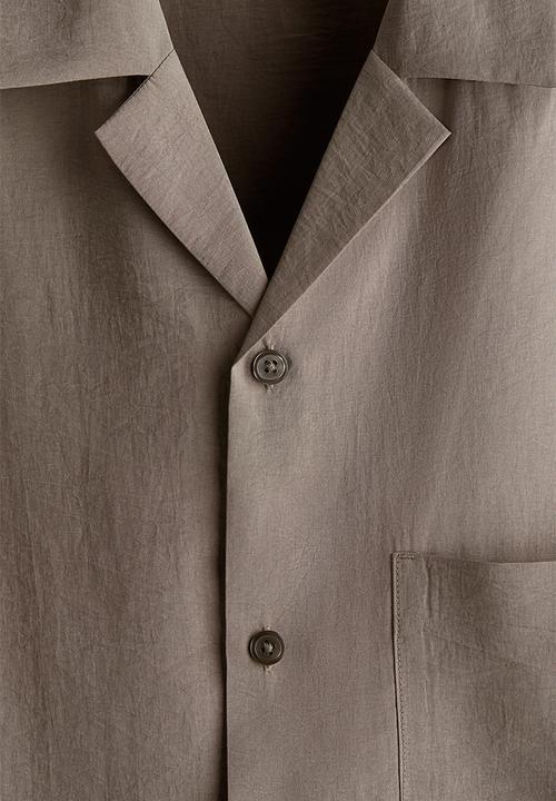 H&M - Loose fit resort shirt - dark beige