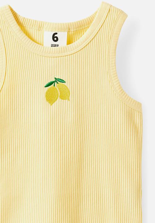 Cotton On - Eleanor tank - baby yellow/lemon