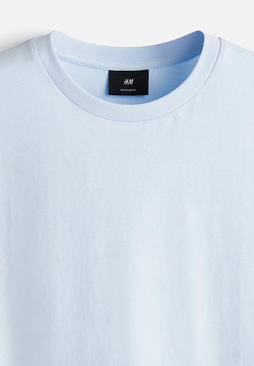 H&M - Regular fit round-neck t-shirt - light blue