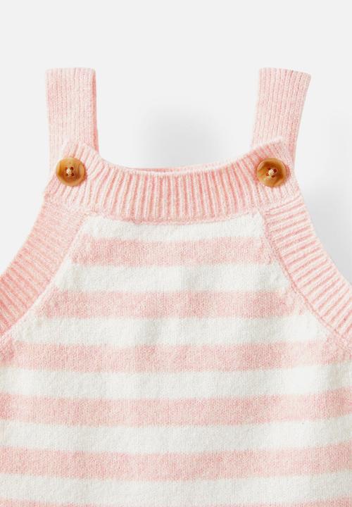 Cotton On - Organic knit bubbysuit - soft musk marle-milk/stripe