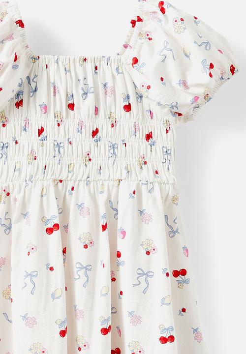 Cotton On - Emerson puff sleeve dress - vanilla floral fruit