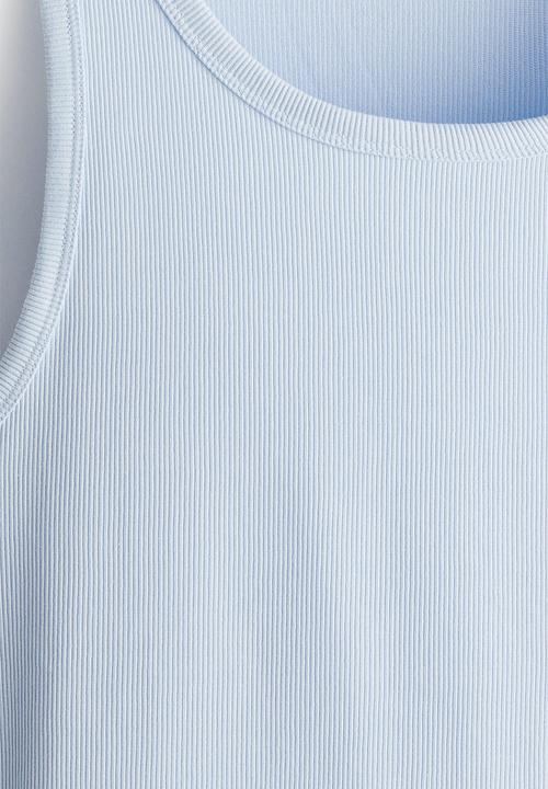 H&M - Slim fit ribbed vest top - light blue