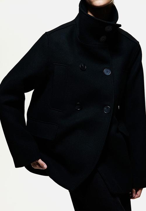 High-collar jacket - black - 1246636003