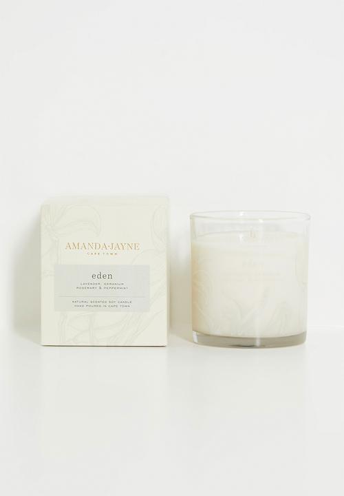 Amanda Jayne - Eden glass collection candle - white