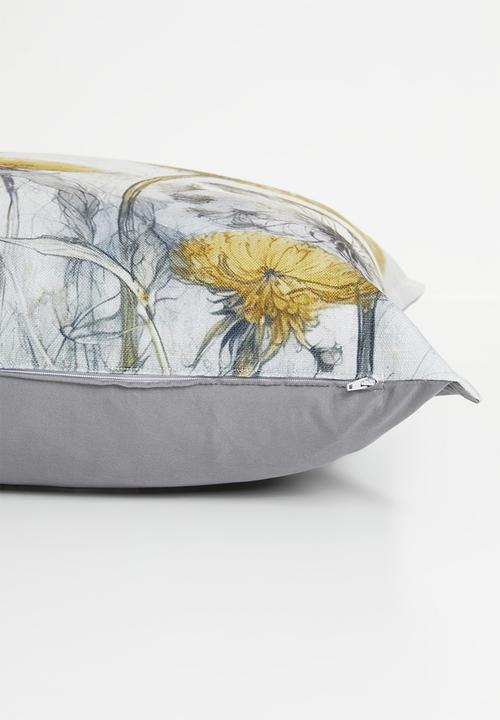 Grey Gardens - Golden Dandelion Cushion Cover - Multi