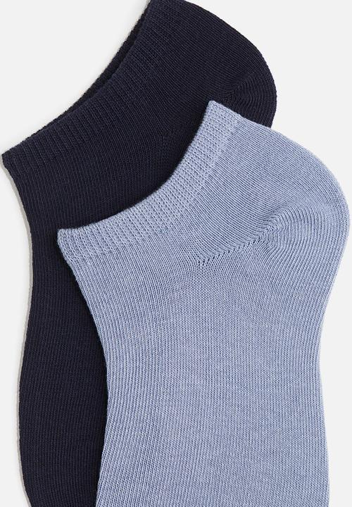 H&M - 7 pack trainer socks - light blue & dusty blue 