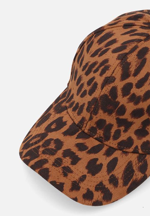 Tessa Design - Cecilia leopard print peak cap-brown