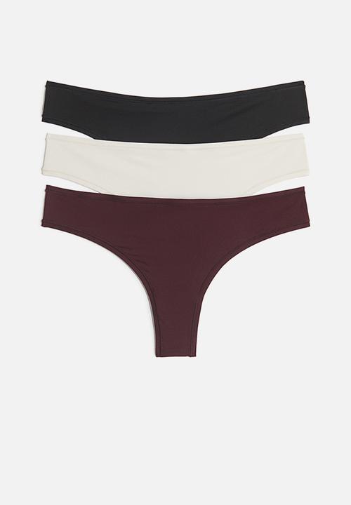 H&M - 3 pack microfibre brazilian briefs - multi