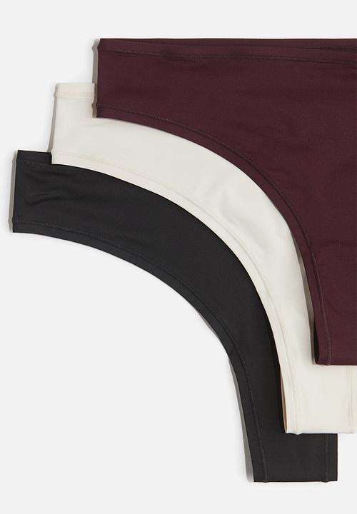 H&M - 3 pack microfibre brazilian briefs - multi
