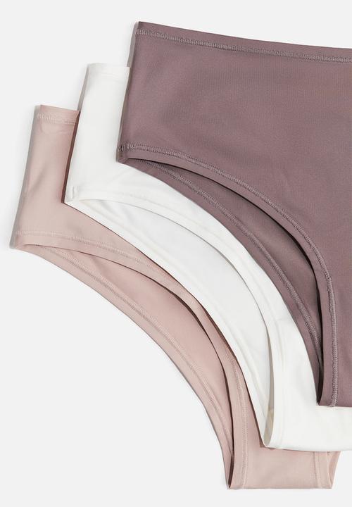H&M - 3 pack microfibre hipster briefs - dusty purple & powder pink