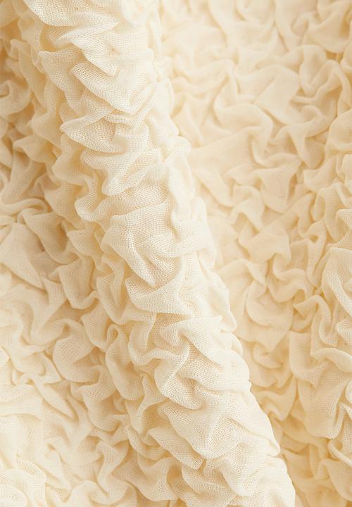 H&M - Bubble-hem bandeau dress - cream 