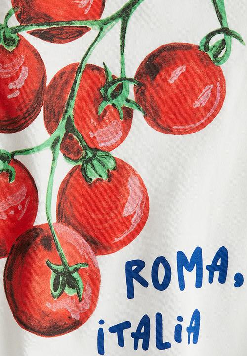 H&M - Printed t-shirt - white tomatoes