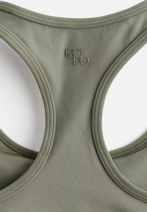 H&M - Medium support sports bra with softmove™ - khaki green