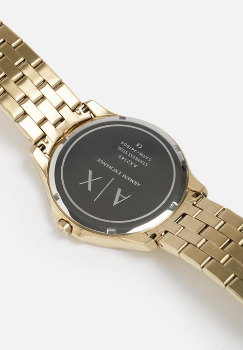 Armani Exchange - Hampton, 45 mm, 3 hand date, round, 5 atm-gold, gold stainless steel s