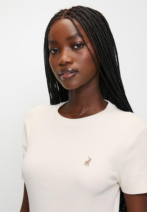 POLO - Wmn Lucy s/s Ribbed T-Shirt - Off White