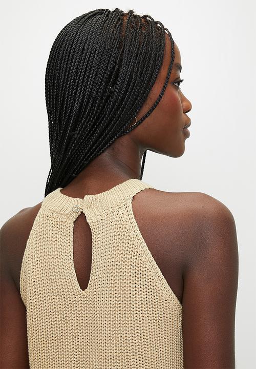 POLO - Wmn Harlow s/l Knitted Halter Top - Stone