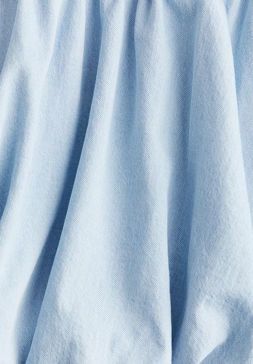 H&M - Bubble-hem denim skirt -  light denim blue