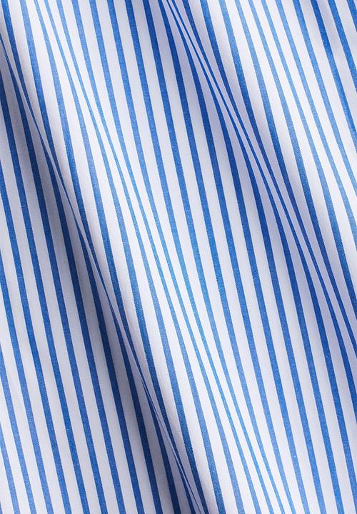 H&M - Cotton drawstring trousers - white & blue striped