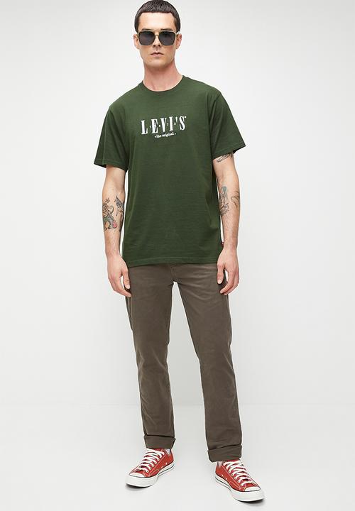 Levi’s® - Ss Relaxed Fit Tee - Serif Logo Kombu Green Graphic
