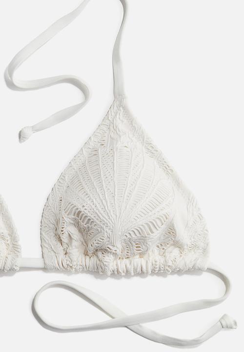 H&M - Padded triangle bikini top - white