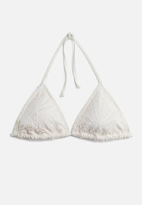 H&M - Padded triangle bikini top - white