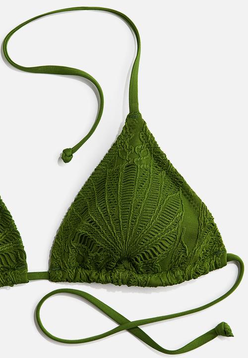 H&M - Padded triangle bikini top - green