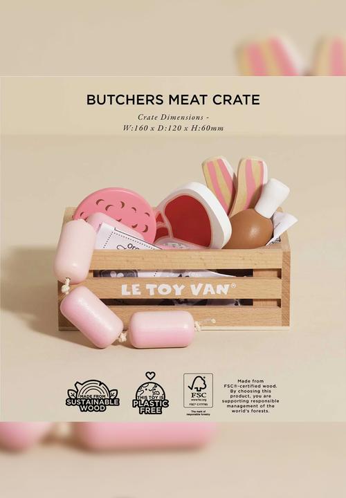 Le Toy Van - 7Pcs Butchers Meat Crate - multi