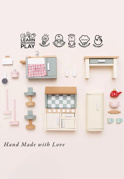 Le Toy Van - 20 Pcs  Kitchen Furniture - sage /beige