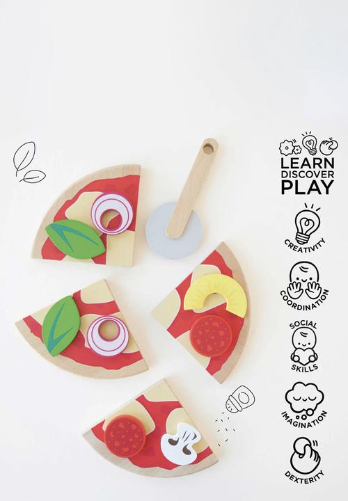 Le Toy Van - 13Pcs Pizza & Toppings with Slice Cutter - multi