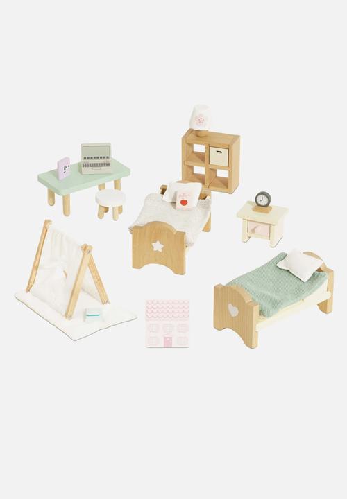 Le Toy Van - 20 Pcs childs bedroom furniture -  sage /beige