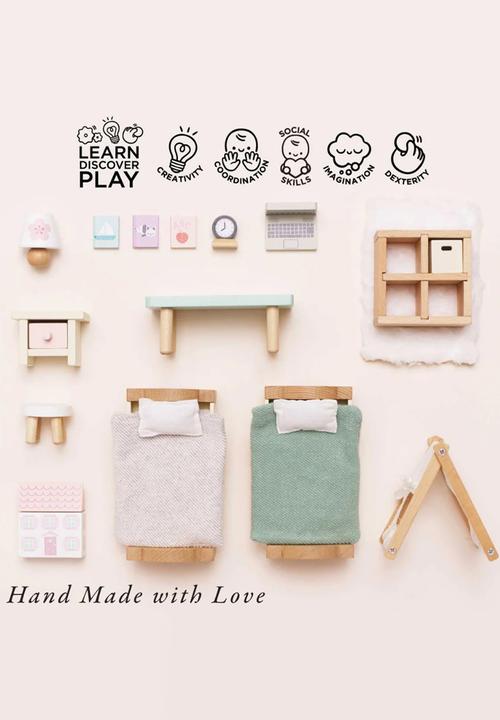 Le Toy Van - 20 Pcs childs bedroom furniture -  sage /beige