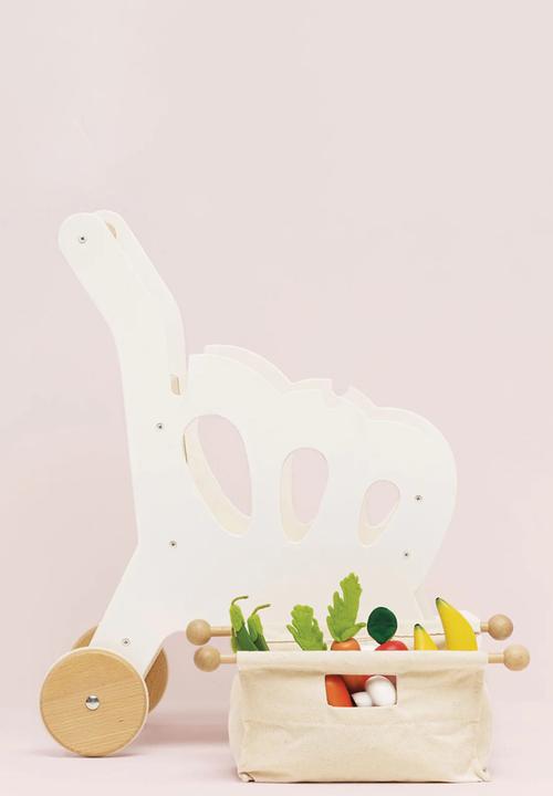 Le Toy Van - Wooden Shopping Grocery Trolley & Bag
