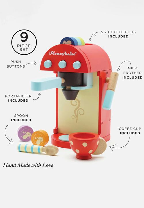 Le Toy Van - 9Pcs  Coffee Machine & Pods - multi