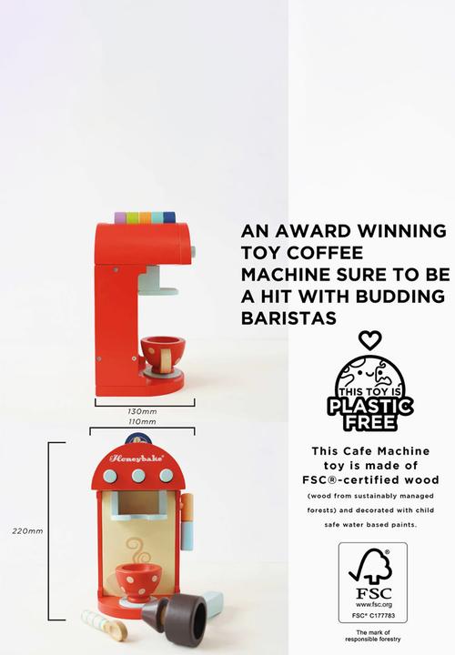 Le Toy Van - 9Pcs  Coffee Machine & Pods - multi