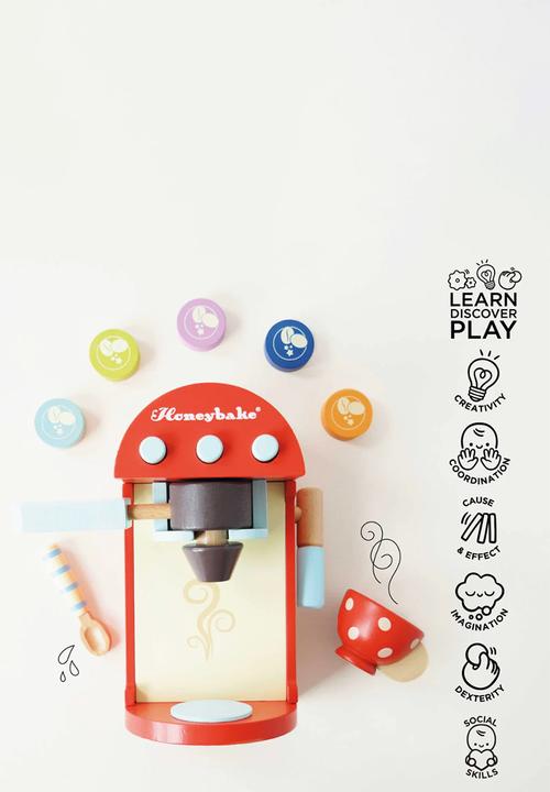 Le Toy Van - 9Pcs  Coffee Machine & Pods - multi