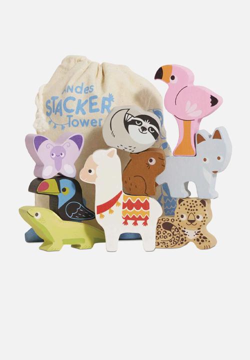 Le Toy Van - 10Pcs Andes Stacking Animals & Bag - multi