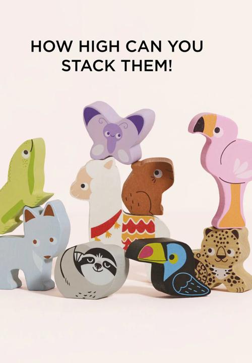 Le Toy Van - 10Pcs Andes Stacking Animals & Bag - multi