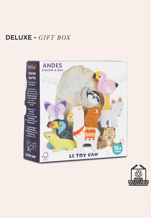 Le Toy Van - 10Pcs Andes Stacking Animals & Bag - multi
