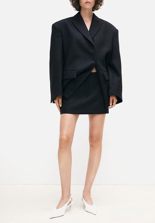H&M - H&M Studio: Wool-blend tailored mini skirt  - black