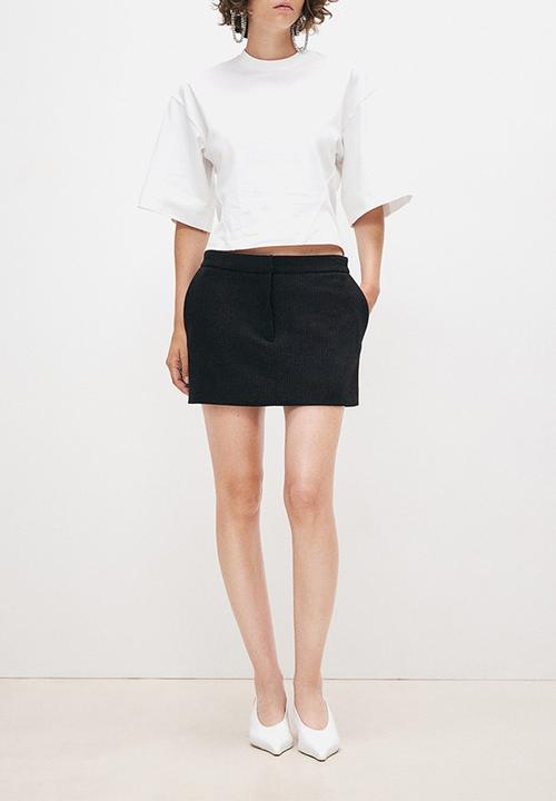 H&M - H&M Studio: Wool-blend tailored mini skirt  - black