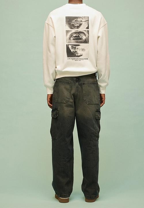 H&M - Loose fit printed sweatshirt - white los angeles