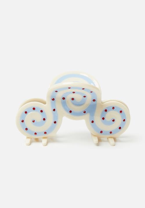 Tessa Design - Agatha swirl diamante claw clip-multi