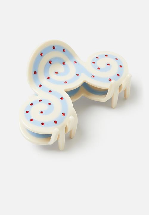Tessa Design - Agatha swirl diamante claw clip-multi