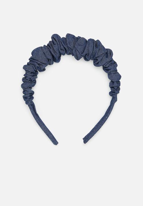Tessa Design - Blakely scrunched denim head band-blue