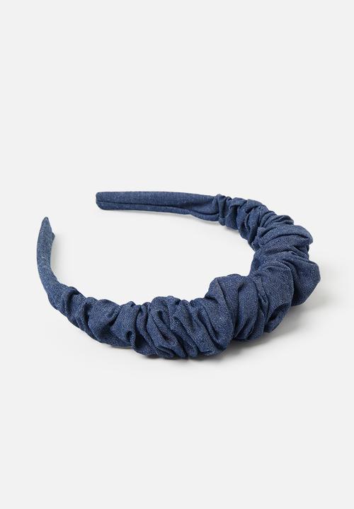 Tessa Design - Blakely scrunched denim head band-blue