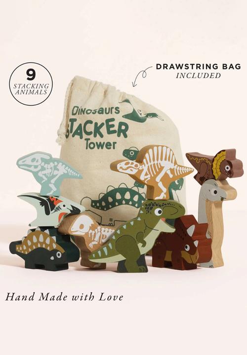 Le Toy Van - 10Pcs  Jurassic Stacking Dinosaurs & Bag - multi