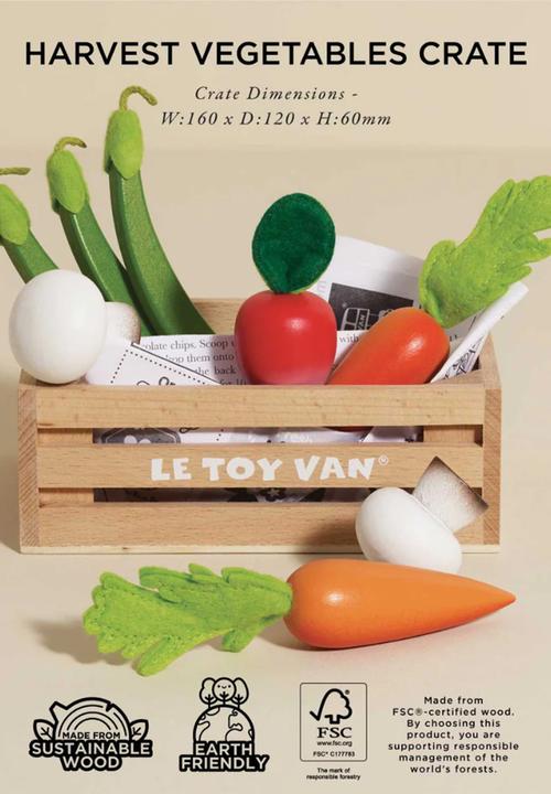 Le Toy Van - 10Pcs Harvest Vegetables Food Crate - multi